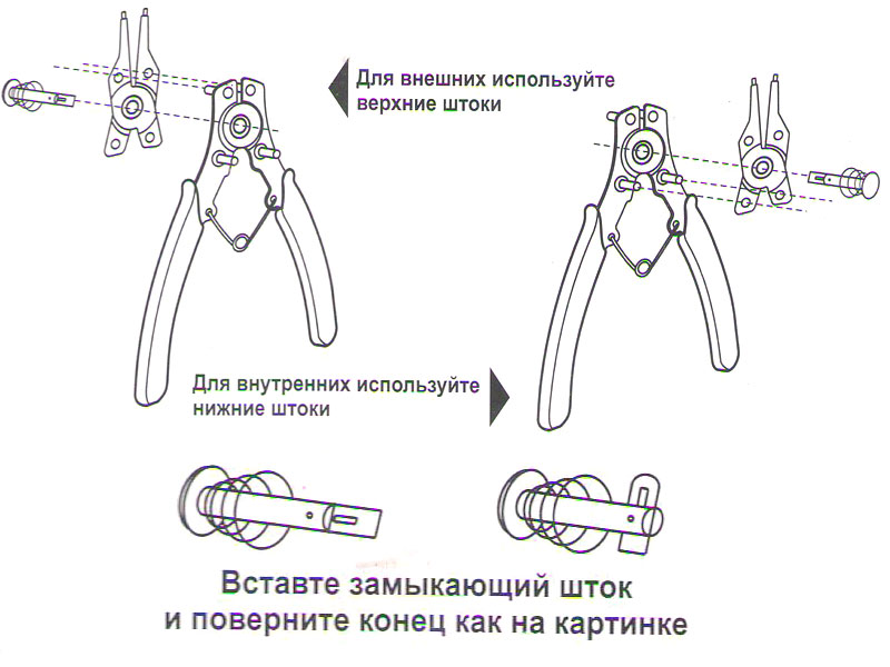Съемник стопорных колец (внешних и внутренних)