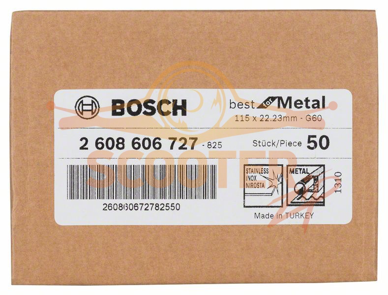 Круг шлифовальный фибровый BOSCH R574, Best for Metal, (115мм, P60), 2608606727