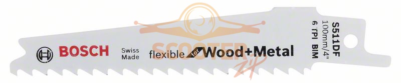 Саблевидная пила S 511 DF Flexible for Wood+Metal 5шт 100 x 19 x 0,9, 2608657723