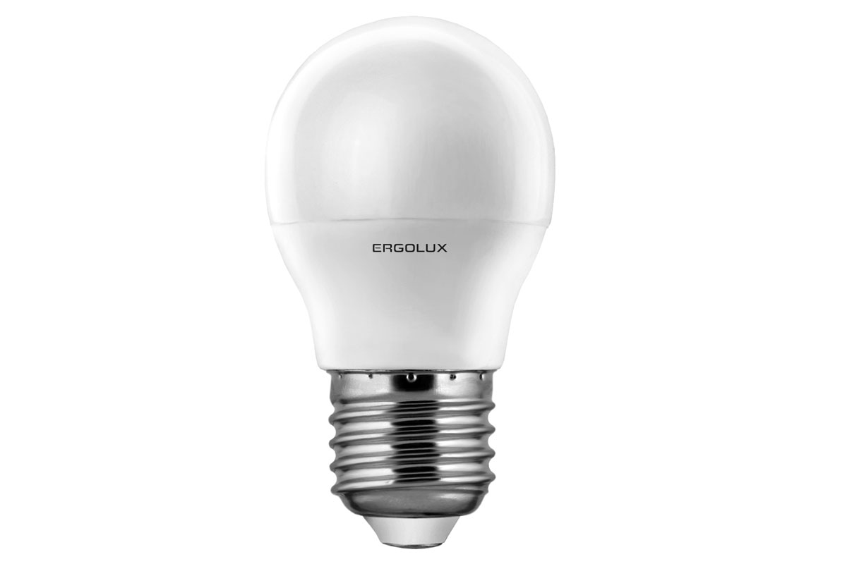 Лампа светодиодная Шар 5Вт E27 3000K 172-265В Ergolux LED-G45-5W-E27-3K, 78132