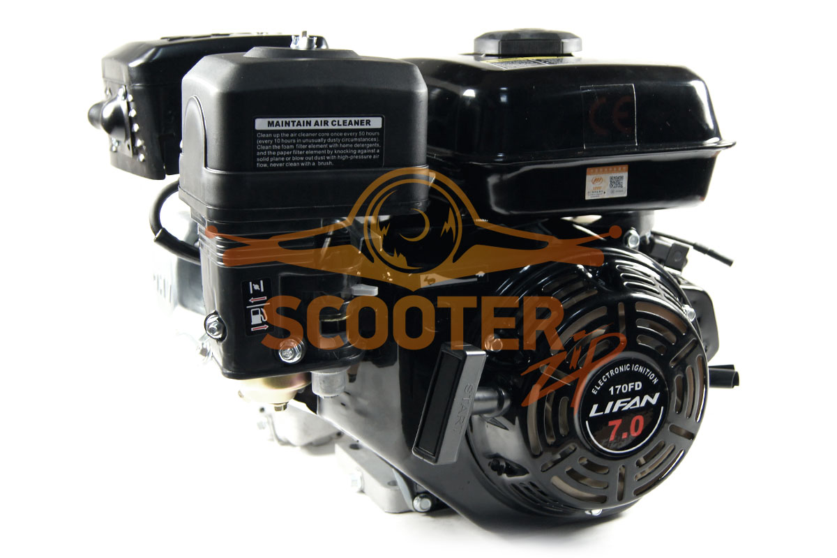 Двигатель LIFAN 170FD-R-3A-20 (ДБГ-7, 0K3-РЦС-20) 7 л.с. 212м3 вал20мм. 16кг; Катушка освещения 3А (36Вт) Редуктор с центробежным сцеплением; Электростартер, 170FD-R-3A-20