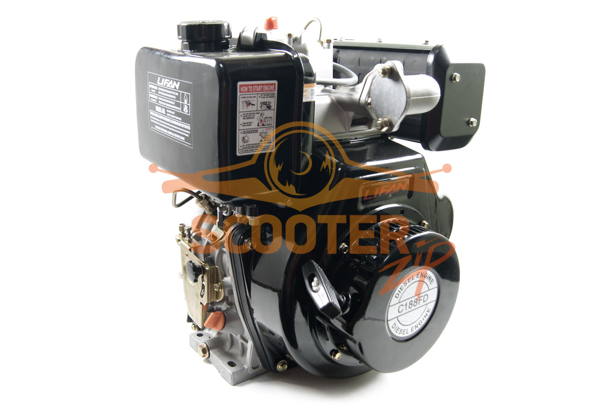 Двигатель LIFAN  188FD-3A-25 Diesel 13 л.с. 389м3 вал25мм. 33кг; Катушка освещения 3А (36Вт)