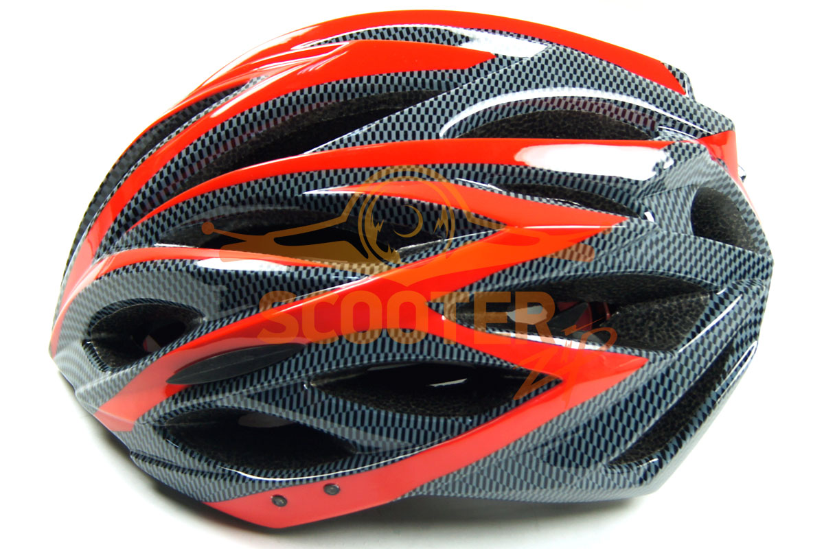Шлем велосипедный К1402, 21 вент. отверстие, (красный/черный), размер M/L (48-58см), 4630031486403