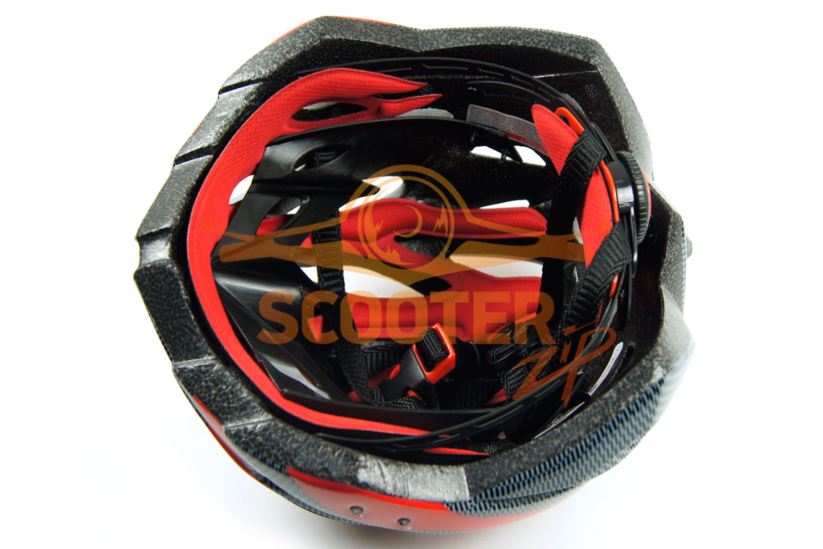 Шлем велосипедный К1402, 21 вент. отверстие, (красный/черный), размер M/L (48-58см), 4630031486403