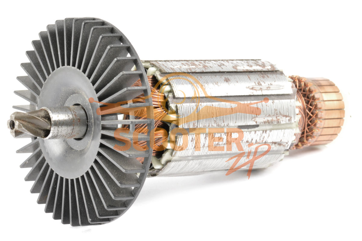 Ротор (Якорь) Black & Decker B&D SR300, SR352E, SR362E/ KS855N, KS864, KS865, KS865E/ PL40, PL40C TYPE6, PL40C (L-143 мм, D-38 мм, 4 зуба, наклон вправо), 368877-02