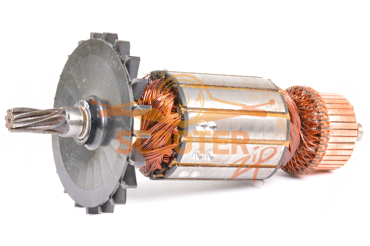 Ротор (Якорь) ИНТЕРСКОЛ ДП-1500МА, ДП-1800МЭ(ДП-1800МЭ, ДП-1500А (2004 г.)) (L-174.5 мм, D-45.5 мм, 7 зубов, наклон влево)