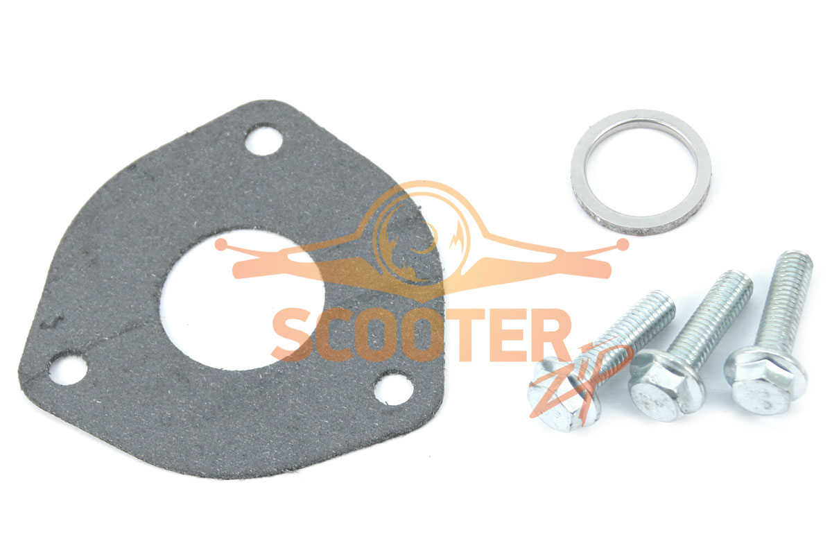 Прокладка глушителя фланцевая с гайками d=30 для скутера Китаец с двигателем 157QMJ, 893-00593