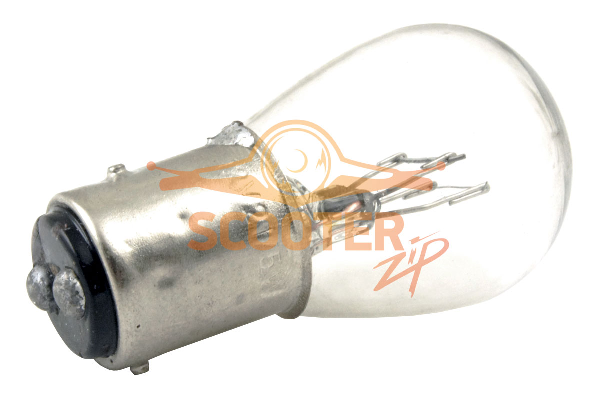 Лампа стоп сигнала S25 12V 21/5W цоколь 2 контакта Прозрачная для мотоцикла IRBIS INTRUDER, 314-3432