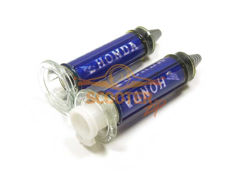 Ручка газа + ручка руля левая (компл. 2шт) для скутера Honda Dio ТЮНИНГ Синие