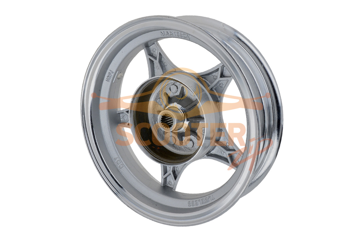 Диск колеса задний 10 x 2.50, барабанный тормоз (19 шлицов) для скутера Китаец с двигателем 139QMB 50-70 см3, 893-00599