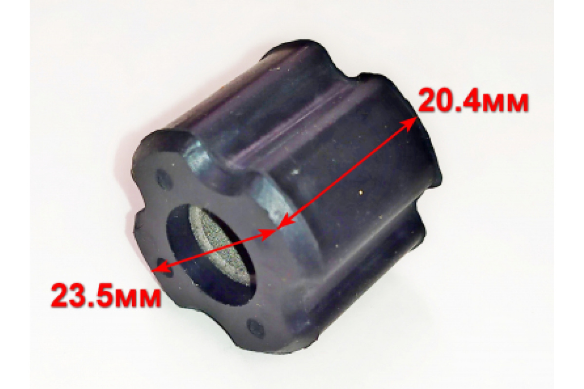 Антивибрационная втулка вала штанги (Dвнеш=24мм, dвнутр.=8 мм) для бензокосы CHAMPION T-433, 61/58/195