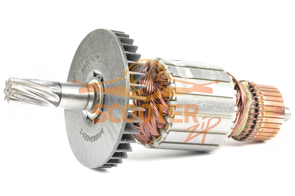 Ротор (Якорь) (L-191.5 мм, D-54 мм, 7 зубов, наклон вправо) аналог 517788-0 для молотка отбойного MAKITA HM1307CB, 889-0417