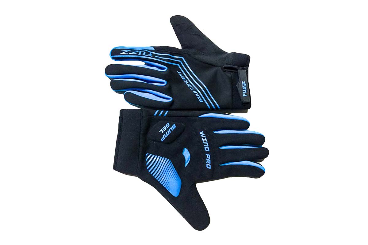 Перчатки неопрен, WIND PRO, черно-синие, утепленные, длинные пальцы, р-р L, для сенсорных экранов, GEL, на липучке FUZZ, 08-202814