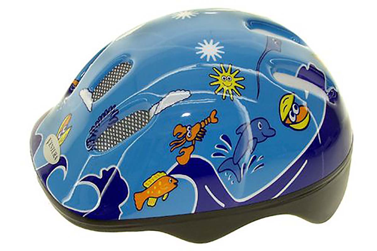 Шлем .детский/подростк. с сеточкой 6отв. 52-56см SEA WORLD/голубой (10) M-WAVE, 5-731000