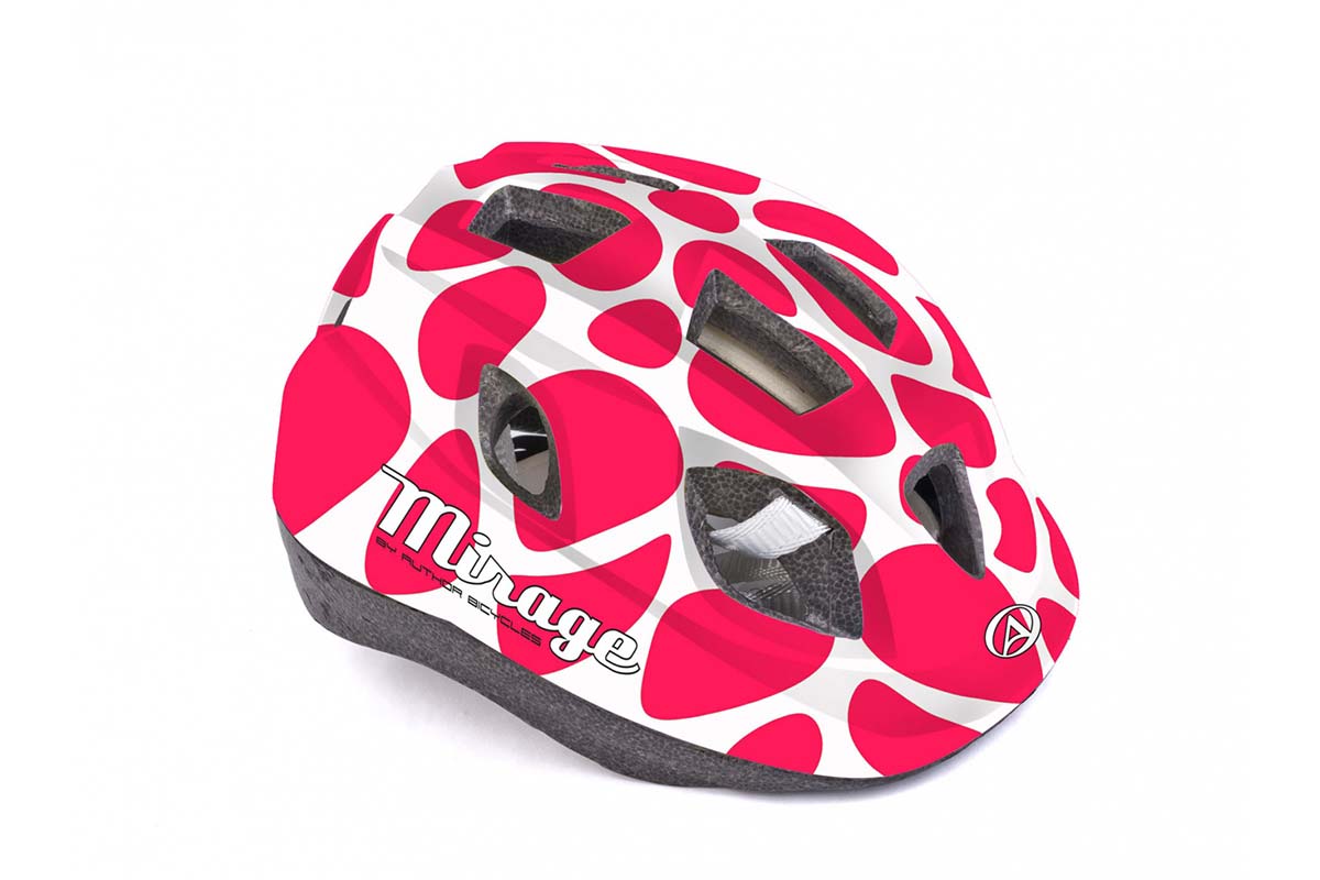 Шлем с сеточкой Mirage 196 INMOLD детский/подр. 12отв. красно-белый 52-56см (10) AUTHOR, 8-9089972
