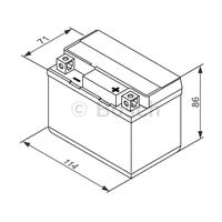 АКБ YTX 4L-BS 12V 3Ah 30A (YT4L-4 / YTX4L-BS) 114 x71 x 86 /- +/ BOSCH M6 001