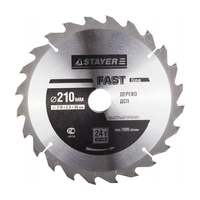 Диск пильный, 24T, D-210 x 30 мм, по дереву, STAYER