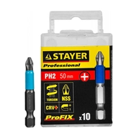 Набор бит ProFix, Phillips, PH2, 50 мм, 10 шт, STAYER