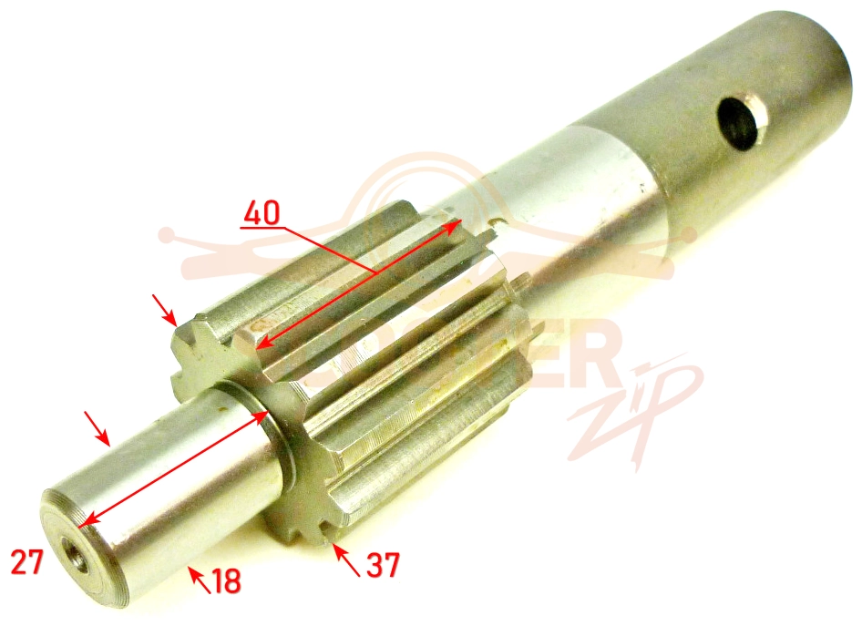 Ось левая для мотоблока HUTER МК-7800 PRO (s/n KST~)