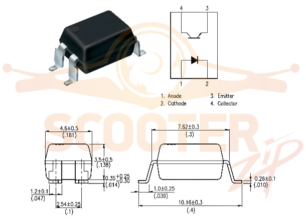 Оптрон PC817 smd GPV (30601082), SHV (30900014) для сварочного аппарата РЕСАНТА САИ-160К (с S/N LSD050)