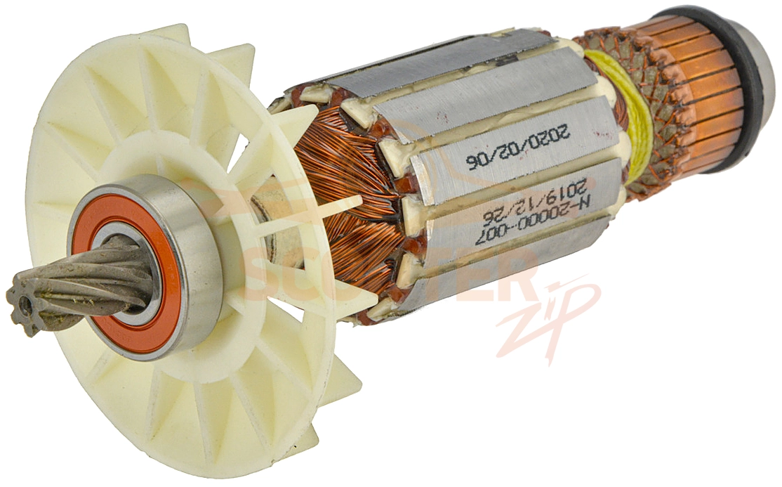 Ротор (Якорь) (L-161 мм, D-41 мм, 7 зубов, наклон вправо) DeWalt DWE1622K TYPE 1 240В