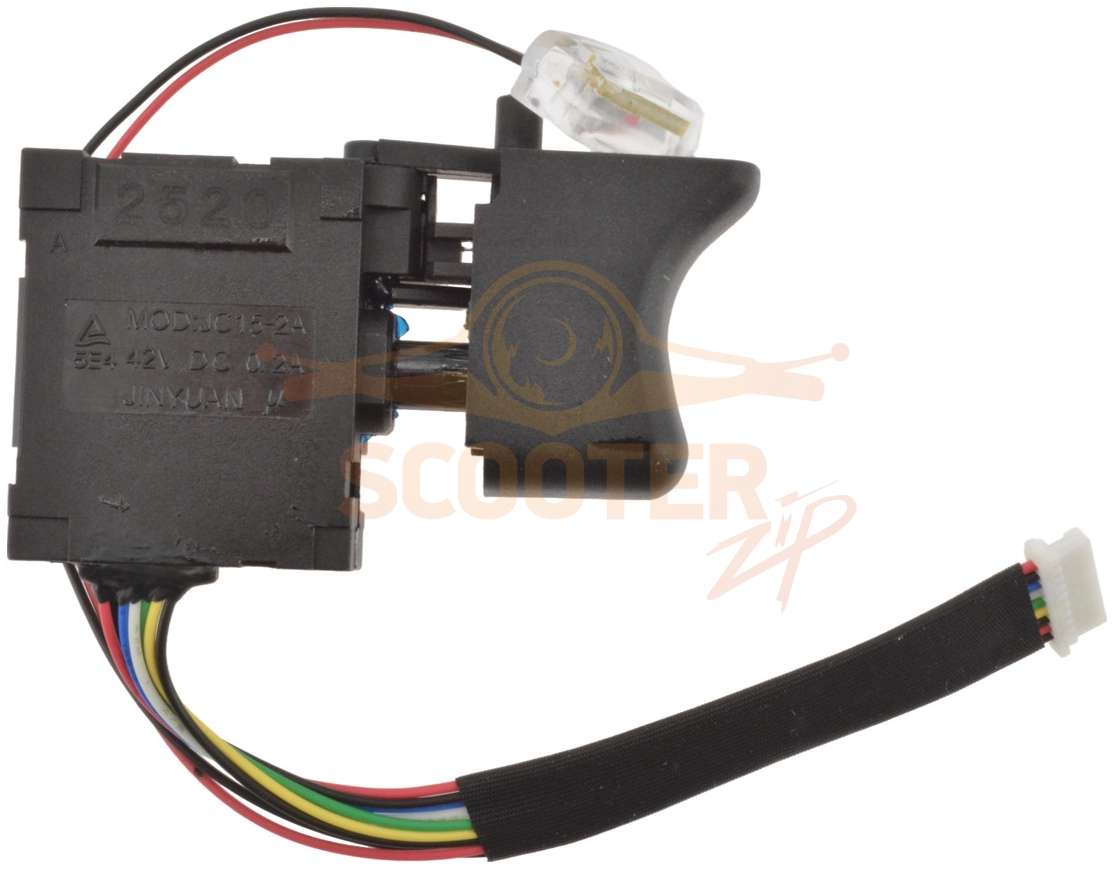 Выключатель JC15-2A 42V DC 0.2A (9pin) с платой и крышкой светодиода в сборе # для дрели-шуруповерта STEHER CBS-165-21