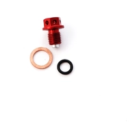 Пробка двигателя сливная с магнитом М12 х1,50  SM-PARTS красная