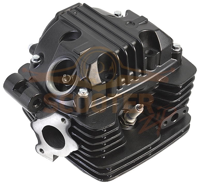 Головка цилиндра для мотоцикла с двигателем 4Т 165FMM, 166FMM (CBB250) D65,5 (d=27/31,5) в сборе (к-т с распередвалом + крышка головки, свеча) TTR250Rb MVH