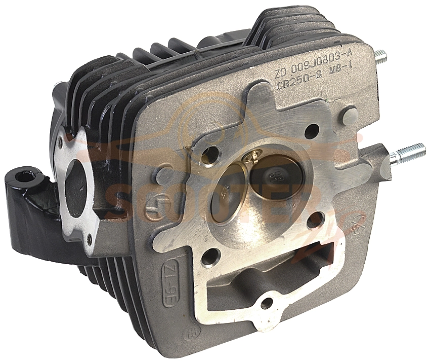 Головка цилиндра для мотоцикла с двигателем 4Т 165FMM, 166FMM (CBB250) D65,5 (d=27/31,5) в сборе (к-т с распередвалом + крышка головки, свеча) TTR250Rb MVH