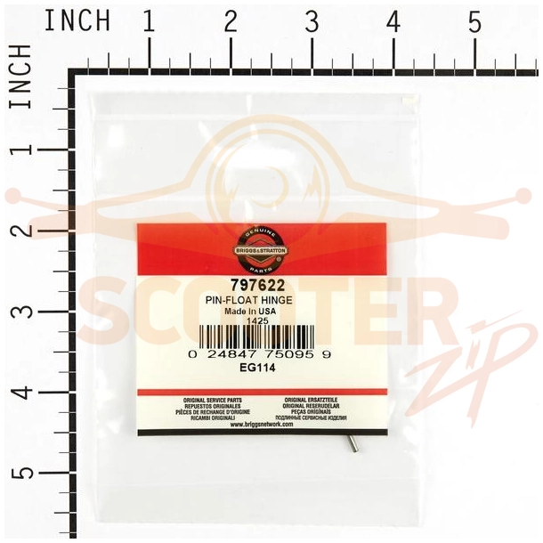 PIN, Float Hinge This part replaces 691242. для двигателя Briggs & Stratton s/n 129802-1908-E1