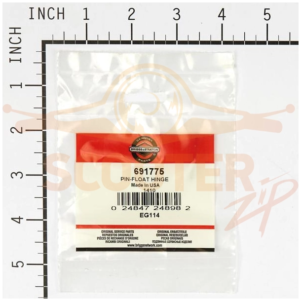 PIN, Float Hinge | Carburetor Overhaul Kit-See Ref. 121 This part replaces 230896. для двигателя Briggs & Stratton s/n 146432-1663-99