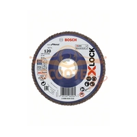 Лепестковые круги BOSCH X-LOCK, прямое исполнение, пластиковая подошва, X571 Best for Metal, (125мм, G120), 1 шт.
