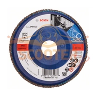 Круг шлифовальный лепестковый BOSCH X571, Best for Metal, (115мм, K120) прям. пластик