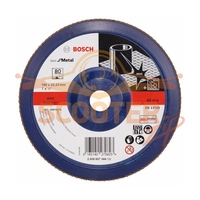 Круг шлифовальный лепестковый BOSCH X571, Best for Metal, (180мм, K80) прям. пластик