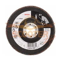 Круг шлифовальный лепестковый BOSCH X581, Best for Inox, (125мм, K80) угл.