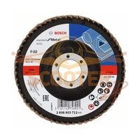 Круг шлифовальный лепестковый BOSCH X431, Standard for Metal, (115мм, K40) прям.