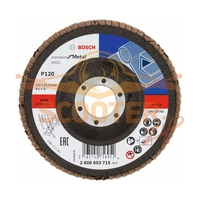 Круг шлифовальный лепестковый BOSCH X431, Standard for Metal, (115мм, K120) прям.