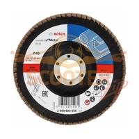 Круг шлифовальный лепестковый BOSCH X431, Standard for Metal, (125мм, K40) угл.