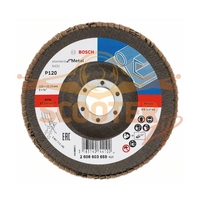 Круг шлифовальный лепестковый BOSCH X431, Standard for Metal, (125мм, K120) угл.