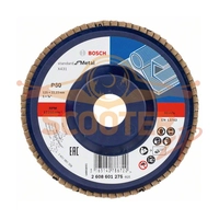 Круг шлифовальный лепестковый BOSCH X431, Standard for Metal, (125мм, K60) прям. пластик