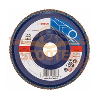 Шлифовальный круг лепестковый BOSCH X551 Expert for Metal 125 мм K120 прям. пластик