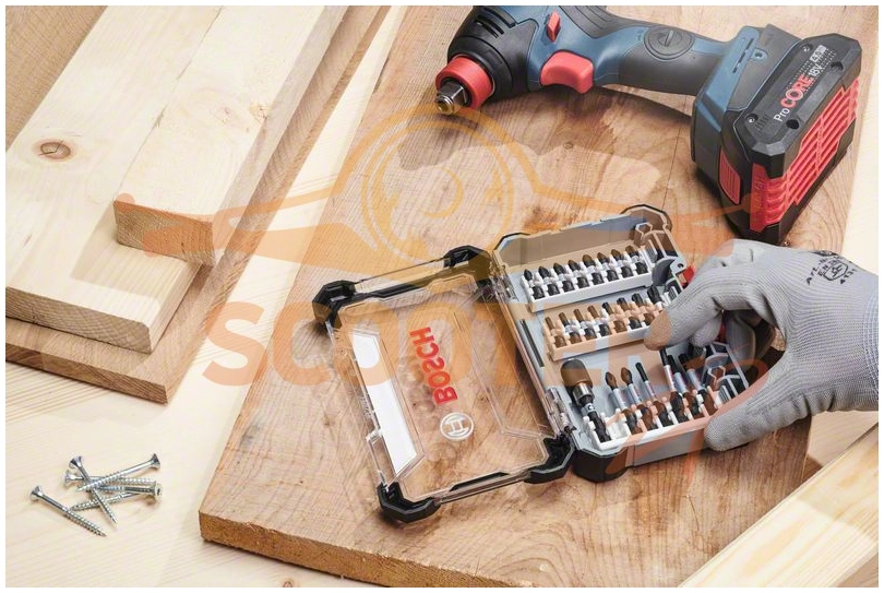 Набор торцовых головок 8, 10, 13 мм и ударных бит BOSCH Impact Control 50 мм PH2, PZ2