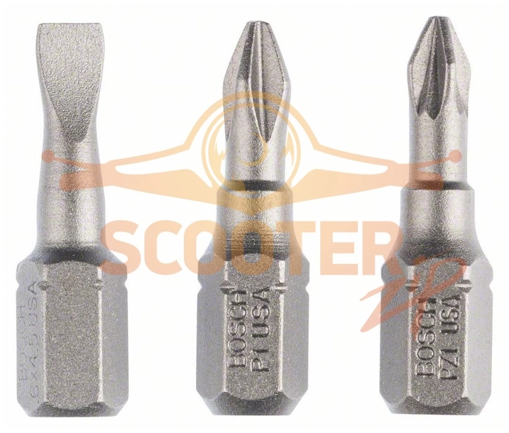 Бита BOSCH Extra Hard 25 мм S0.6х4.5/PH1/PZ1  3шт