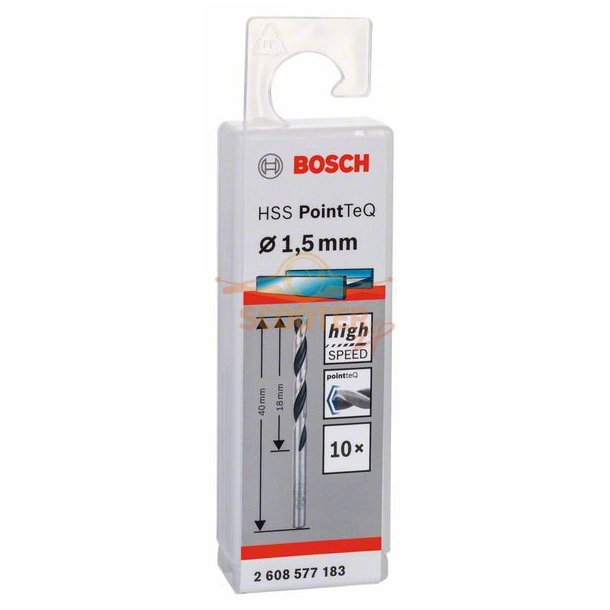 Сверло по металлу BOSCH HSS PointTeQ 1,5x18 10шт.