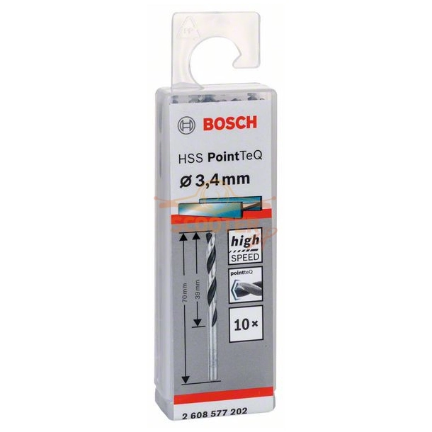 Сверло по металлу BOSCH HSS PointTeQ 3,4x39 10шт.