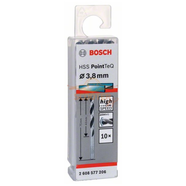 Сверло по металлу BOSCH HSS PointTeQ 3,8x43 10шт.