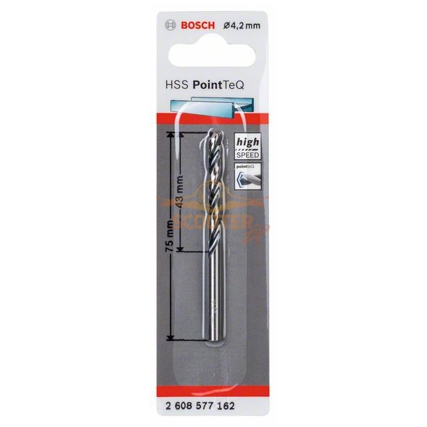 Сверло по металлу BOSCH HSS PointTeQ 4,2x43 1шт.