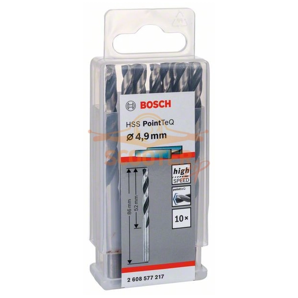 Сверло по металлу BOSCH HSS PointTeQ 4,9x52 10шт.