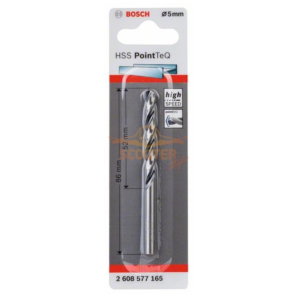 Сверло по металлу BOSCH HSS PointTeQ 5x52 1шт.
