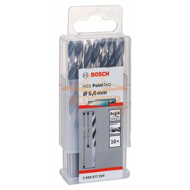 Сверло по металлу BOSCH HSS PointTeQ 5,6x57 10шт.